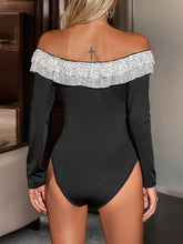Perfee Sequin Ruffled Off-Shoulder Long Sleeve Bodysuit OutfitFlow